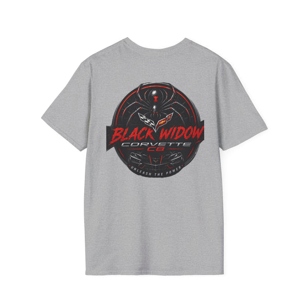 Black Widow Corvette R.I.P. 1920s vintage style nostalgic t-shirt design