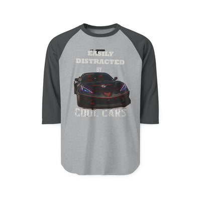 Easily Distracted by Cool Cars Raglan Shirt