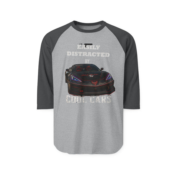 Easily Distracted by Cool Cars Raglan Shirt