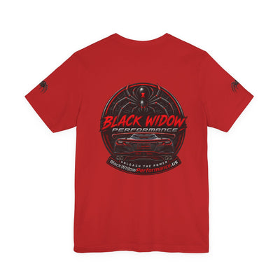 Black Veteran Corvette C8 Tee with Black Widow Performance graphic on black Bella+Canvas 3001 cotton shirt