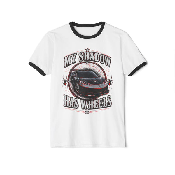 Black Widow Performance Unisex Cotton Ringer T-Shirt with classic contrasting collar and sleeves design