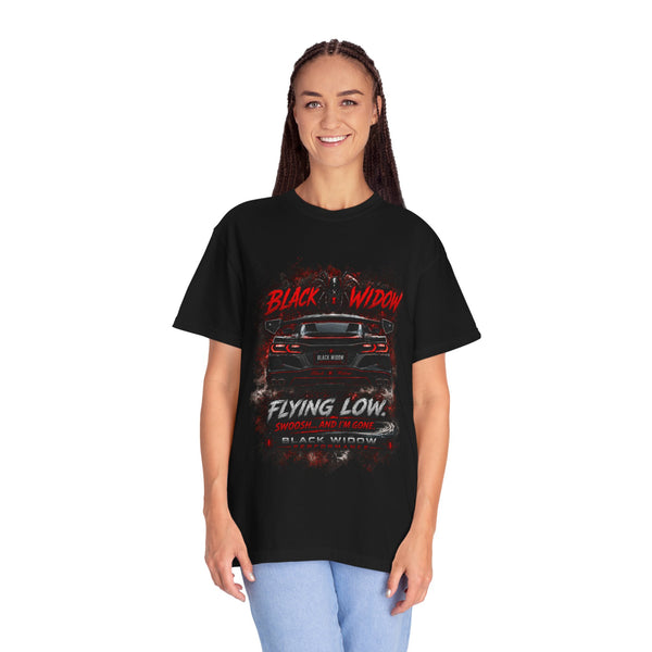 Too Fast To Follow Black Widow Horsepower Sports Car T-Shirt