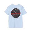 Black Widow Corvette R.I.P. Twenties T-shirt with vintage 1920s design and size chart