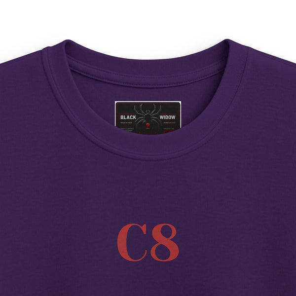 Kids black C8 Corvette One of One Black Widow Tee with sleek sports car design