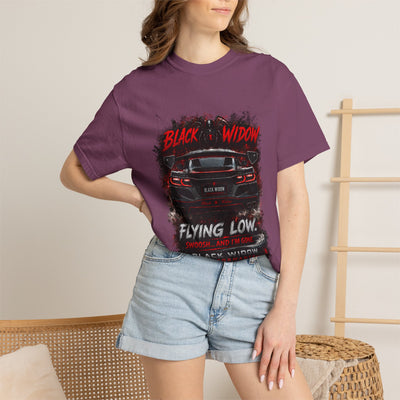 Too Fast To Follow Black Widow Horsepower Sports Car T-Shirt