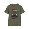 Black Widow Performance Venom in Motion Corvette tee with racing spider graphic on black crewneck shirt