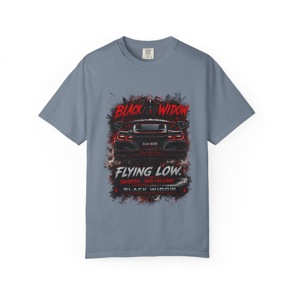 Too Fast To Follow Black Widow Horsepower Sports Car T-Shirt