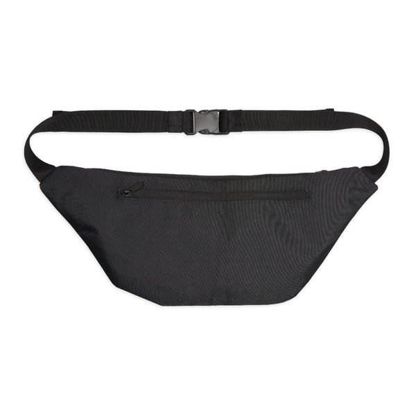 Black Widow Performance Large Fanny Pack with vivid Mardi Gras circus design and adjustable waist belt