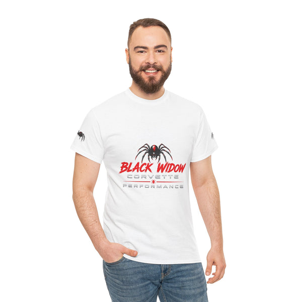 Black Widow Corvette performance tee with vintage graphic and muscle car design