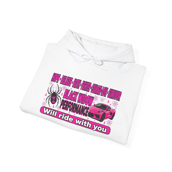 Black Widow Performance Hoodie — Pink Spider Racing Design