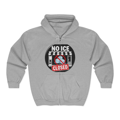 Zip Hoodie — 'No Ice Closed' Graphic