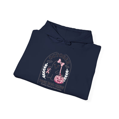 Halloween Ghost Hoodie — "October Pink Boo Crew" Graphic Pullover