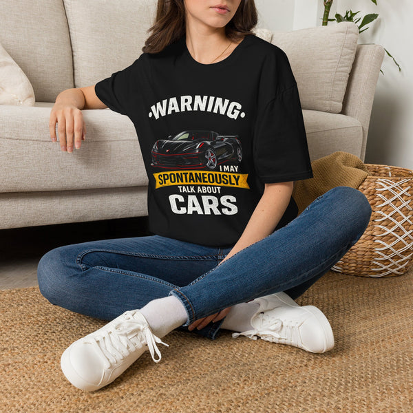 Car T-Shirt — "Warning I May Spontaneously Talk About Cars" Vintage Sports Car Tee