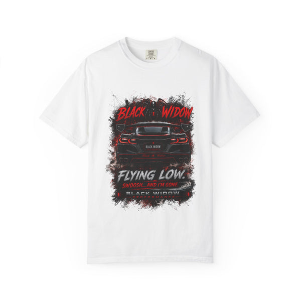 Too Fast To Follow Black Widow Horsepower Sports Car T-Shirt