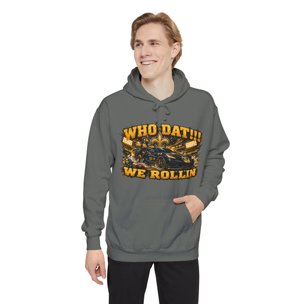 Who Dat!! We Rollin Hoodie - Football Fan Pullover