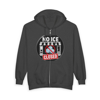 Zip Hoodie — 'No Ice Closed' Graphic