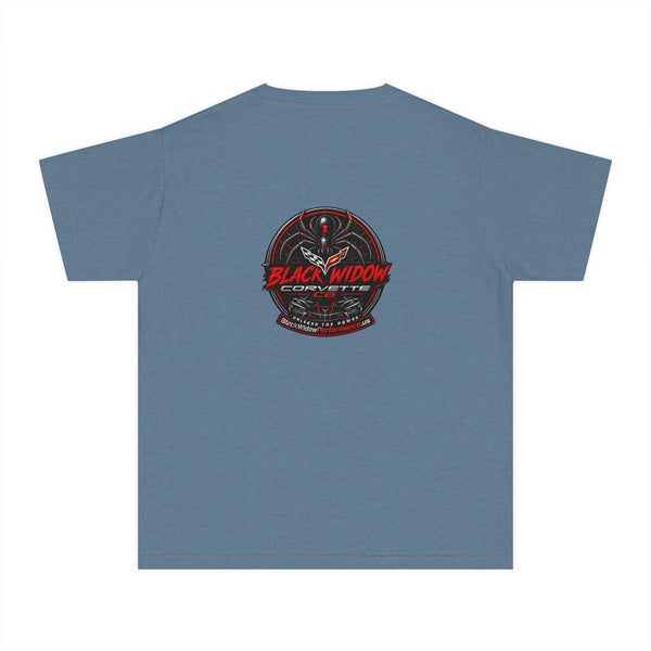Youth midweight tee shirt made of 100% combed ring-spun cotton, soft-washed and garment-dyed for comfort and classic fit