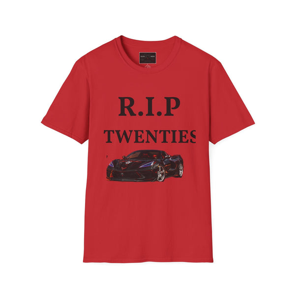 Black Widow Corvette R.I.P. 1920s nostalgia t-shirt with vintage design and soft cotton fabric