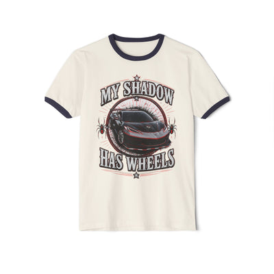 Black Widow Performance unisex cotton ringer t-shirt with classic fit and contrasting collar and sleeve bands