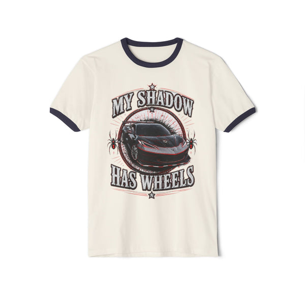 Black Widow Performance unisex cotton ringer t-shirt with classic fit and contrasting collar and sleeve bands