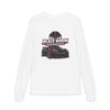 Youth Long Sleeve Tee — 'Be Nice You Jerk' Spider Graphic Front & Black Widow Performance Car Back