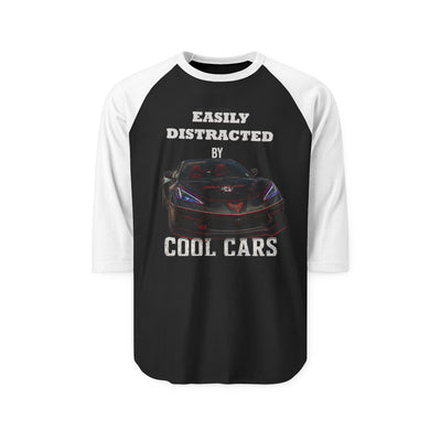 Easily Distracted by Cool Cars Raglan Shirt