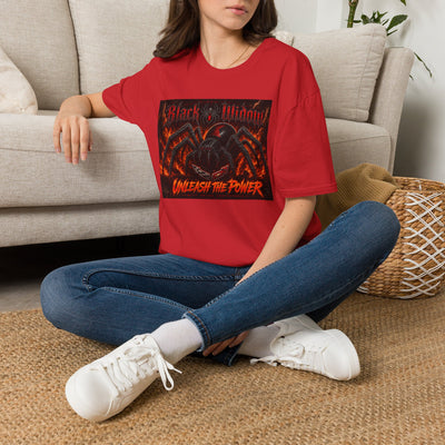 Black Widow Spider T-Shirt — "Unleash the Power" Graphic Tee