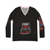 Black Widow black V-neck long sleeve shirt with One of One car graphic and racing design