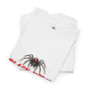 Black Widow Corvette performance tee with vintage graphic and size guide table