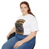 Black heavyweight Who Dat? Black Widow racing graphic tee with vintage feel and crew emblem on back