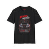 Black Widow Performance Venom in Motion Corvette tee with racing spider graphic on black lightweight cotton shirt