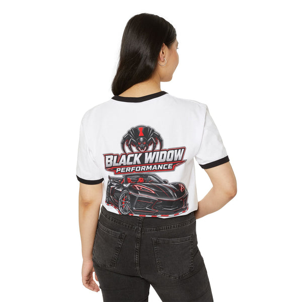 Black Widow Performance unisex cotton ringer t-shirt with classic fit and contrasting collar and sleeves