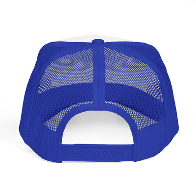 Black Widow Performance Trucker Hat — Retro Skull & Arachnid Mesh Cap