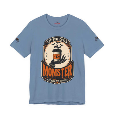 Momster Caffeine Coven Tee | Halloween Mom shirt, spooky pumpkin coffee design