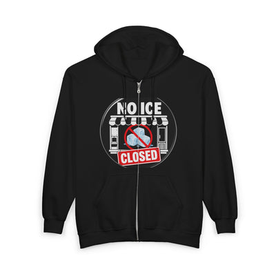 Zip Hoodie — 'No Ice Closed' Graphic