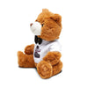 7" teddy bear with black bow tie and customizable t-shirt, soft polyester fur, ideal gift