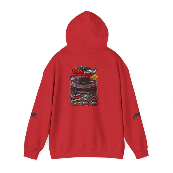 Black Widow Racing Hoodie — Spider Logo Performance Pullover