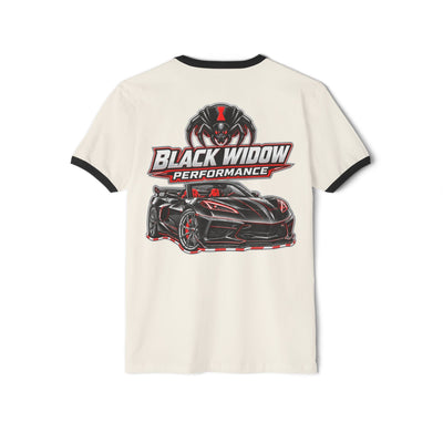 Black Widow Performance unisex cotton ringer t-shirt with contrasting collar and sleeves, classic fit, lightweight fabric
