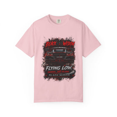 Too Fast To Follow Black Widow Horsepower Sports Car T-Shirt