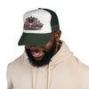 Black Widow Performance Trucker Hat — Retro Skull & Arachnid Mesh Cap