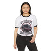 Black Widow Performance unisex cotton ringer t-shirt with classic collar and sleeve binding