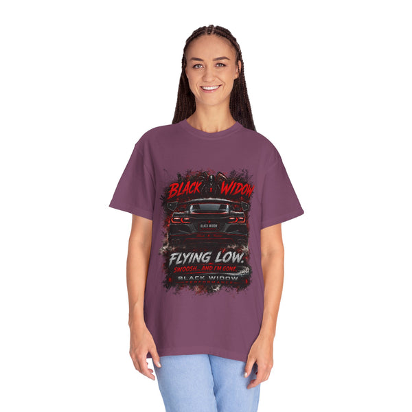 Too Fast To Follow Black Widow Horsepower Sports Car T-Shirt