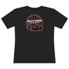 Women’s fitted pink cowgirl graphic tee with cowboy boot and hat design