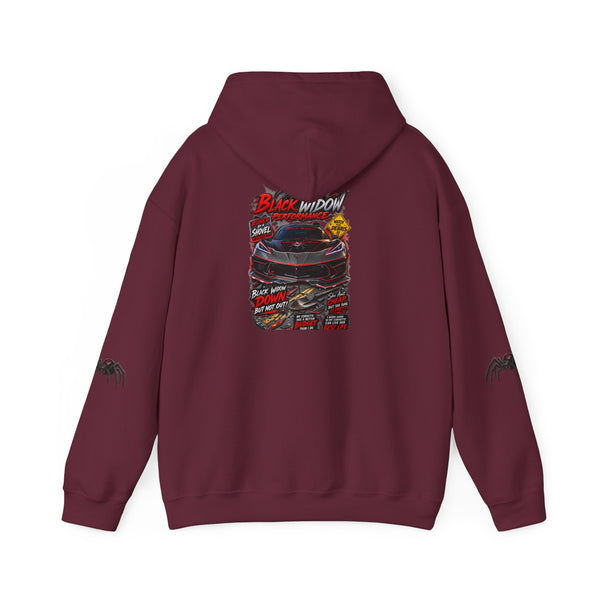 Black Widow Racing Hoodie — Spider Logo Performance Pullover