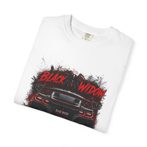 Too Fast To Follow Black Widow Horsepower Sports Car T-Shirt