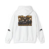 Black Widow Performance Hoodie with racing graphics and spider accents in black cotton-poly blend