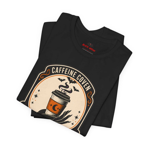 Momster Caffeine Coven Tee | Halloween Mom shirt, spooky pumpkin coffee design