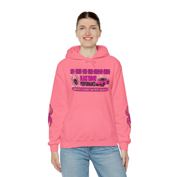 Black Widow Performance Hoodie — Pink Spider Racing Design
