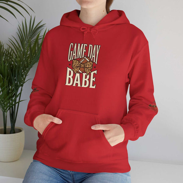 Hoodie — "Game Day Babe" Graphic Hooded Sweatshirt (Black Widow Performance)