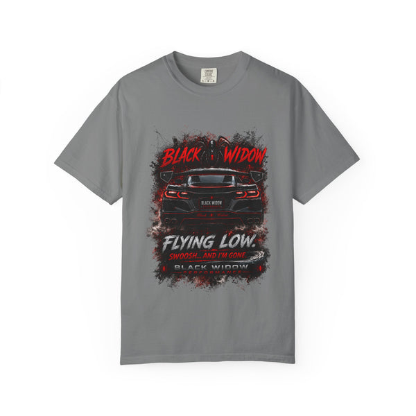 Too Fast To Follow Black Widow Horsepower Sports Car T-Shirt